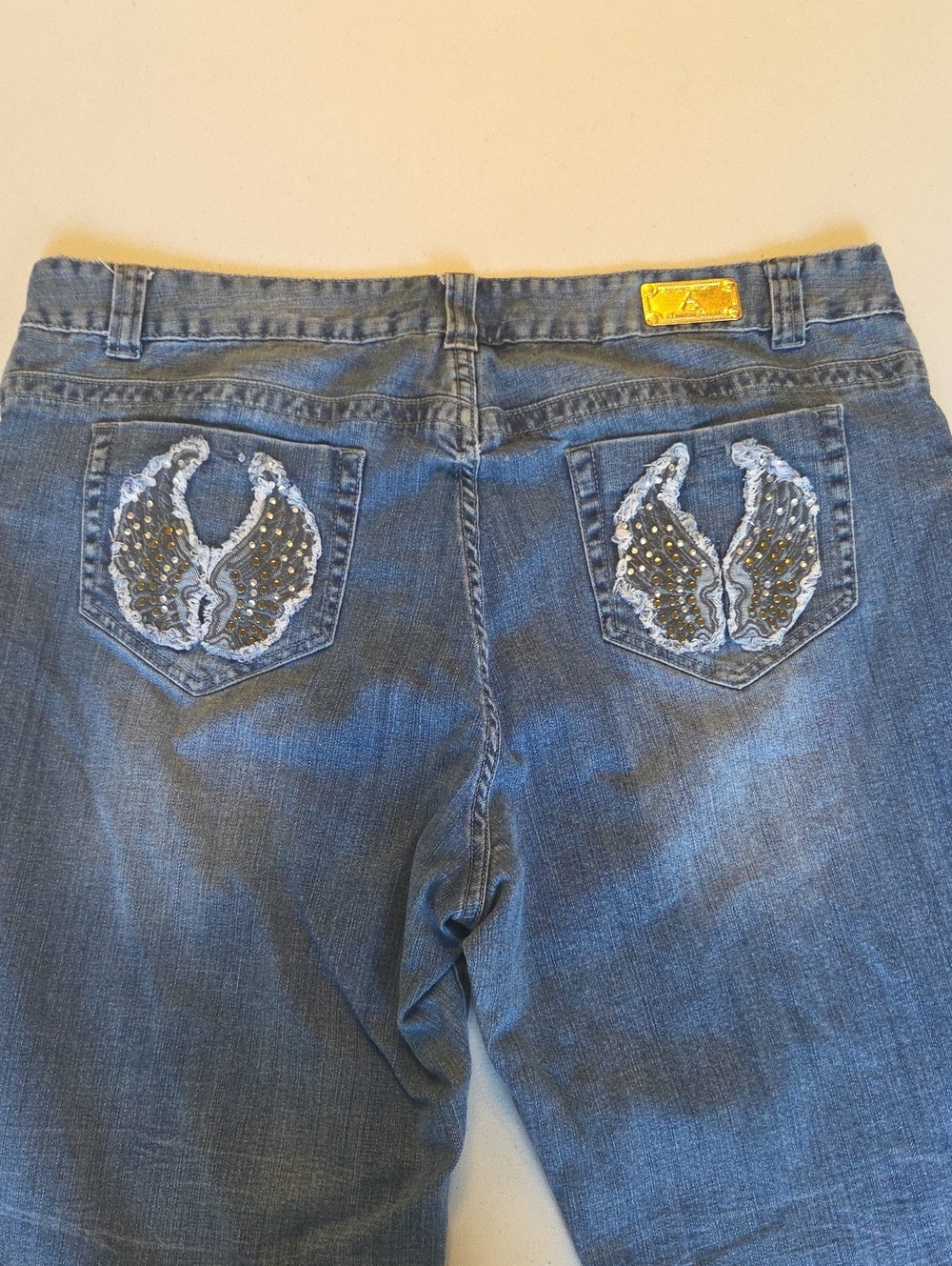 Ashley Stewart Strech Boot Cut Women’s Jeans with Embroidered Back Pockets Sz 20